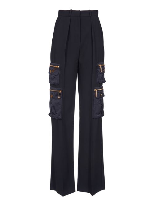 STRAIGHT CREPE TROUSERS WITH POCKETS AND BELT ELISABETTA FRANCHI | PA04546E2110